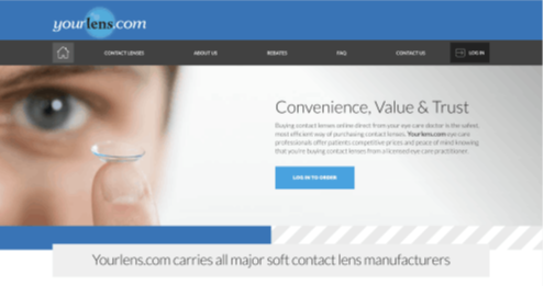Homepage screenshot of Yourlens.com
